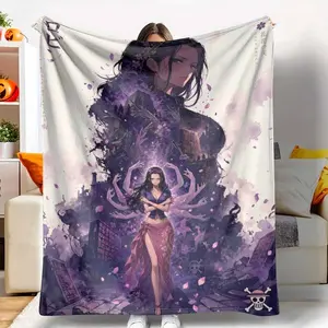 Nico Robin Fleece Blanket Hana Hana no Mi Print Soft Cozy Durable Lightweight Perfect for Living Room Bedroom Anime Conventions Gift for Fans Home Decor.