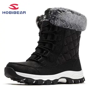 HOBIBEAR Womens Winter Boots Warm Faux Fur Lined Snow Boots Cold Weather Outdoor Shoes Water Resistant