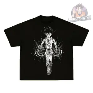 Retro Vintage Limited Gon Freecss - Hunter X Hunter Anime T-Shirt Cotton Menswear