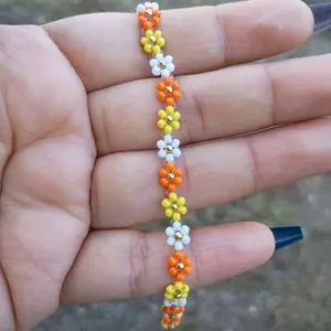 Atx Blessed-Candy Corn Flower Seed Beaded Bracelet
