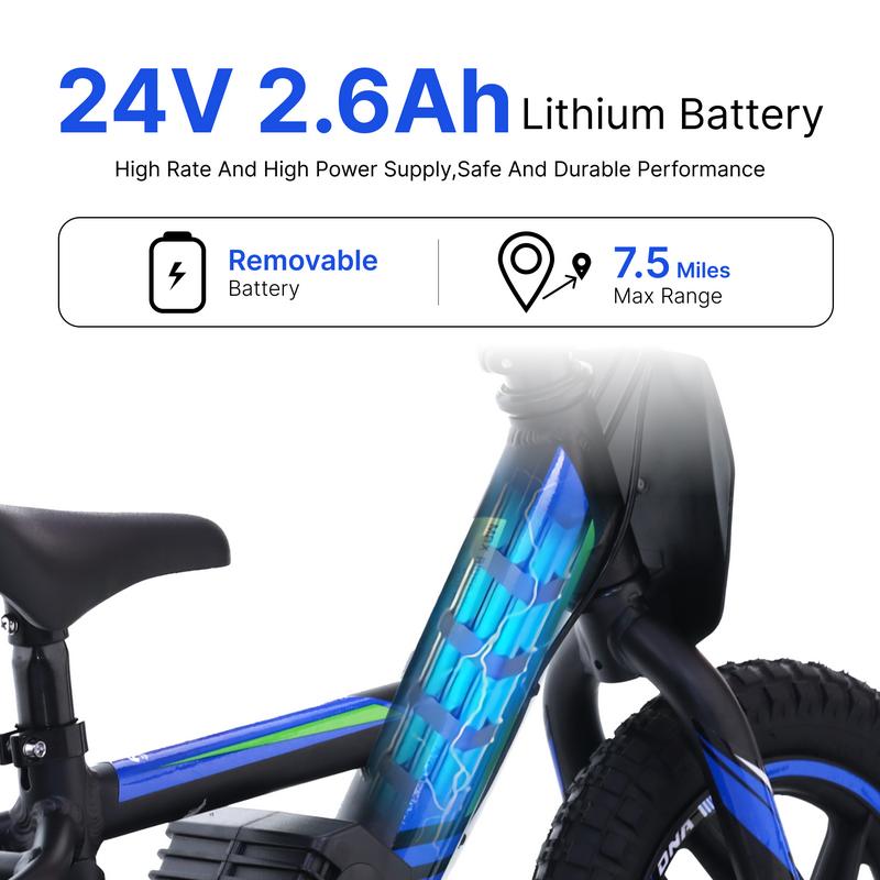 Electric Motorcycle for Kids, 24V 170W Lightweight Electric Dirt Bike, 2 Speed Max Up to 10MPH with Hand-Operated Dual Brakes, Electric Ride On Motorbike for Ages 3-6, Birthday Christmas Gift for Children girls Boys