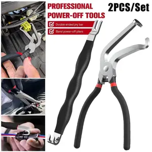 2PCS Electrical Disconnect Pliers, Hand Tools & Disconnect Repair Tools - 60° Angle & Straight Automotive Connector, Fuel Injector Sensor Clip Remover
