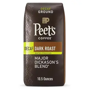 Peet's Coffee, Dark Roast Ground Coffee - Decaf Major Dickason's Blend 10.5 Ounce Bag