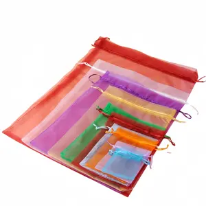 Organza Gift Bag, 20pcs/set Clear Jewelry Packaging Bag with Drawstring, Creative Gift Packaging, Gift Wrapping Supplies for Wedding & Party & Birthday
