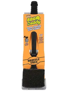Scrub Daddy BBQ Daddy Grill Brush - Steam Cleaning Scrubber with Armortec Steel Mesh, 1 Count Bristle-Free Stainless Steel Grill Brush for Outdoor Grilling