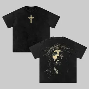 Jesus Crown of Thorns Tshirt & Hoodie Washed, God Apparel Tee, Easter T-Shirt, Jesus T-Shirt, Easter Streetwear, Christian Apparel Graphic Tees, Gym Pump Cover