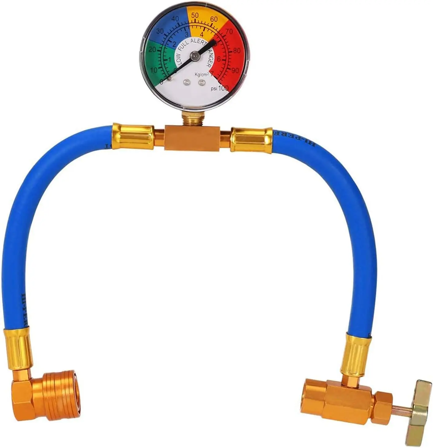 R134A Car AC Refrigerant Charge Hose Kit with Gauge, A/C 1/2 Recharge Measuring Kit Piercing-Type Can Tap Air Conditioning Pressure Gauge R134A by Ketofa