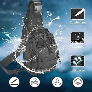 Tactical Shoulder Sling Bag Small Outdoor Chest Pack for Men Traveling, Trekking, Camping, Rover Sling Daypack Black【shipping from US 】 outdoorfun