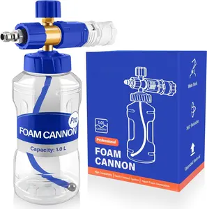 Cannon for  Washer, Professional  Cannon Lance, 1L Wide Mouth Bottle, 1/4 Inch Quick Connector, 4000 PSI, 360 Rotatable Nozzle, Adjustable Thick Snow , 1.2mm Orifice