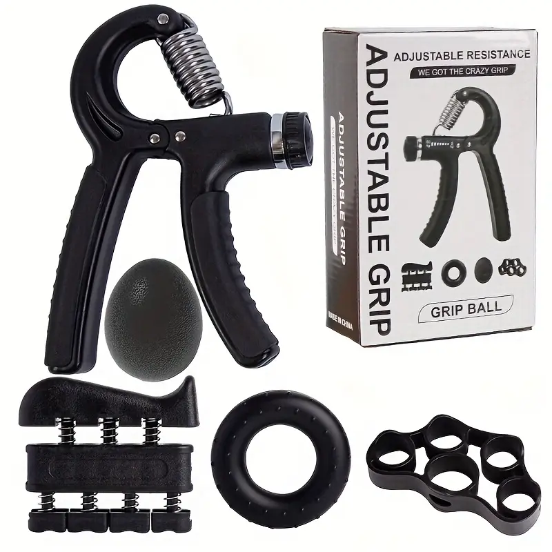 Transform Your Hand Strength with 5pcs Grip Trainer Kit! Adjustable Hand Grips, Finger Trainers & Stress Relief Tools for Fitness, Rehab, and Daily Use. #GripStrength #FitnessJourney