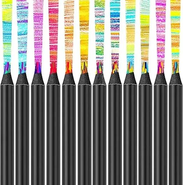 12-Color Rainbow Pencils Aesthetic Jumbo Colored Pencils for Adult Coloring Sketching Drawing, Cute Drawing Kit Fun Pencils Cool Gifts Stuff Art Supplies for Adults Kids, School Supplies