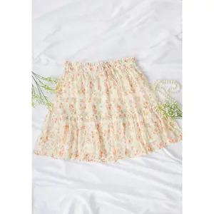 Peach Blossom Floral Mini Skirt