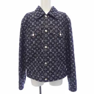 Pre-owned Louis Vuitton Denim Small Leather Goods Monogram Jacquard Jacket