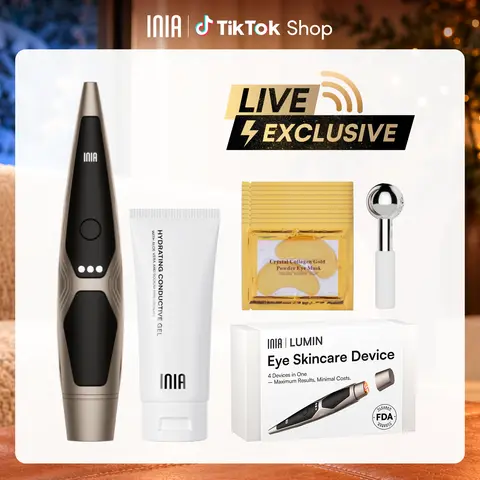 【LIVE EXCLUSIVE】INIA LUMIN 4-in-1 Eye Skincare Wand – 3 Mins a Day for Fewer Lines in 14 Days & Less Puffiness in 21, FDA-Cleared, Spa-Level Results at a Fraction of the Price, Lift & Brighten Eyes in Just Weeks,Summer Beauty Gift Ideas