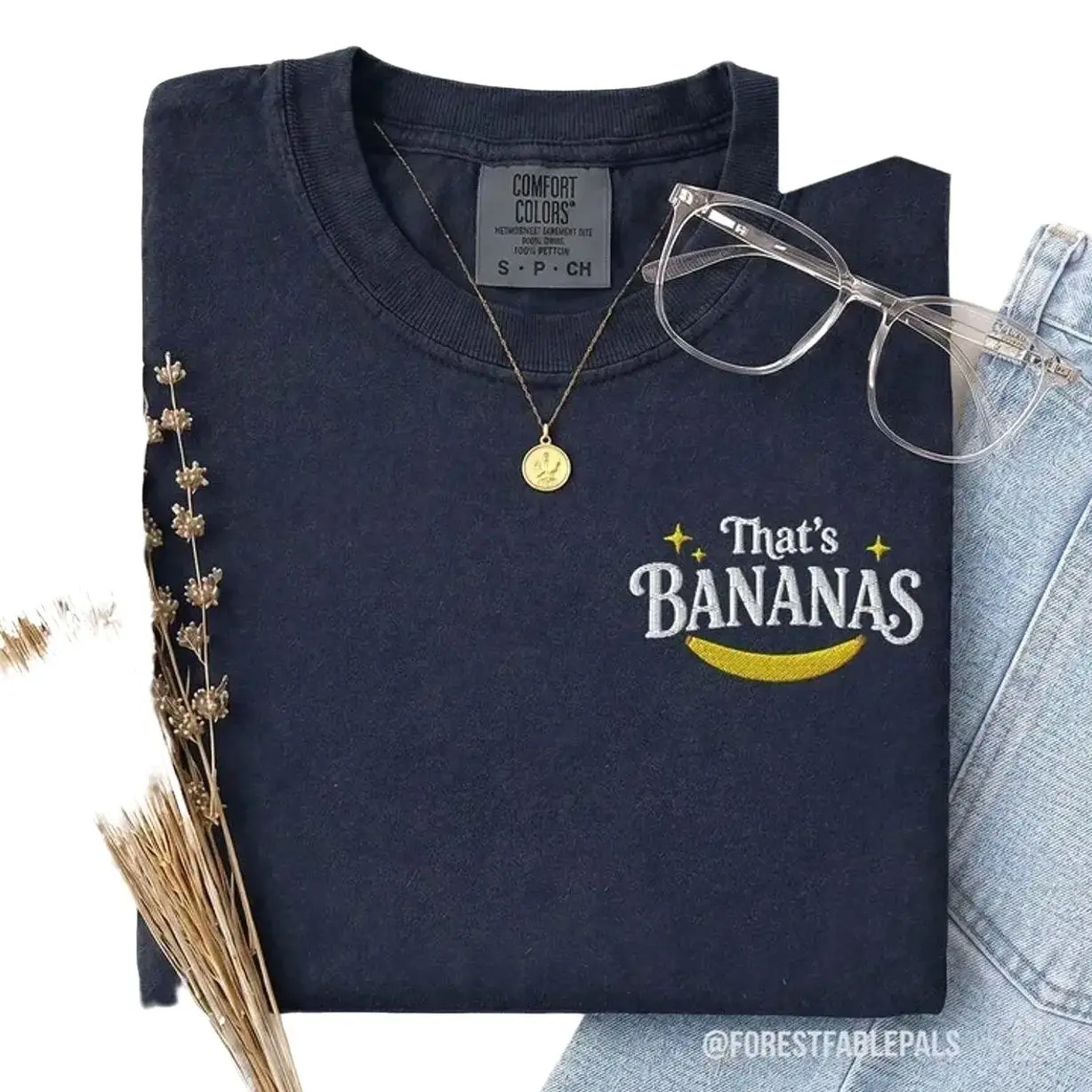 Embroidered That's Bananas Shirt - Comfort Colors®, Summer Fruit Tshirt, Food Pun Shirt, Retro Tee, Banana Tee, Trendy Summer Shirt