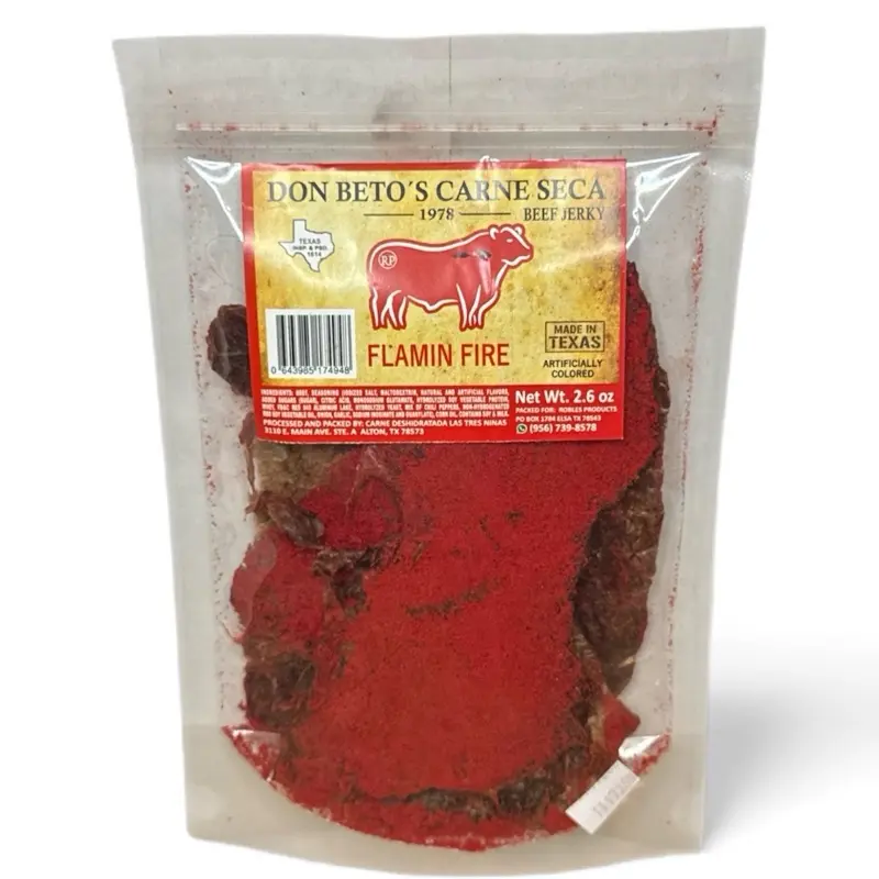 Don Beto’s Beef Jerky- Flamin’ Fire 2.6 oz Made in Texas