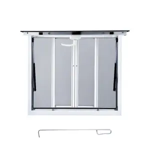 【GARVEE】Aluminum Alloy Concession Windows in Multiple Sizes (36"x36", 48"x36", 53"x33", 60"x36") with Horizontal Sliding Screen Windows, Awning Door Opening up to 85°, Drag Hook - Perfect for Food Trucks and Concession Trailers