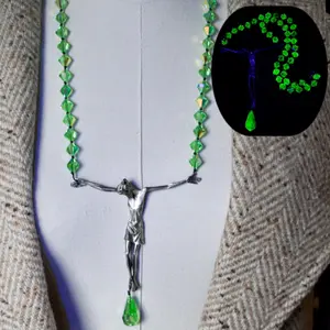 “Atomic Sin” Uranium Crystal Necklace - 23.5” Knotted Cord