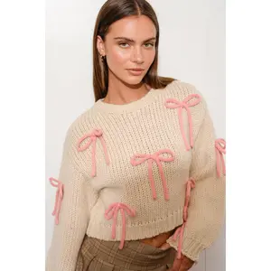 Bow Applique Sweater