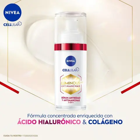 NIVEA Luminous 630 Anti-Aging Serum 30ml - Hyaluronic Acid & Collagen for Radiant Skin, Hypoallergenic, Flawless, Brightening, Daily Use (RED LUMINOSO)