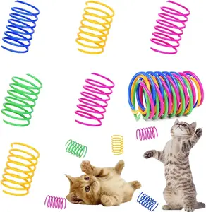 40 Pack Cat Spiral Spring, Cat Toys Spring for Indoor Cats, Durable Plastic Coils Colorful Cat Kitten Spring Toy Creative Toy for Swatting, Biting, Hunting AIMICOCA