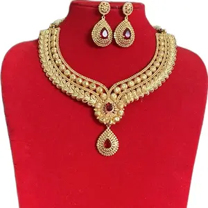 Elegant Teardrop 2-Piece Traditional GP Jewelry Set - Shiny Finish, Adjustable Chain, High-Quality Materials for Special Occasions, Elegant Jewelry Set, Teardrop Jewelry Set