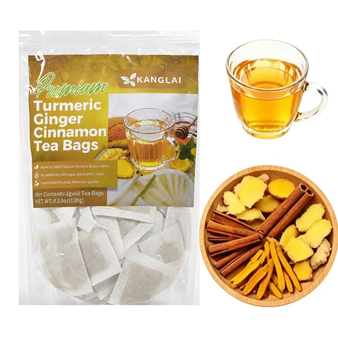 Turmeric Ginger Cinnamon Tea, 100% Natural, Anti-Inflammatea. Eco-conscious Tea Bags. Turmeric Ginger Herbal Tea. No Sugar, No Caffeine, No Gluten, Vegan. antiinflamma tea, looseleaf tea Beverage anti in flama tea ginger caffeine free tiktokshopspringglow