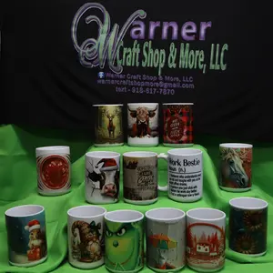 15oz Ceramic Coffee Cup - Sublimated Design, Comfortable Handle - Drinkware