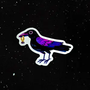 crow holo sticker crow holo sticker