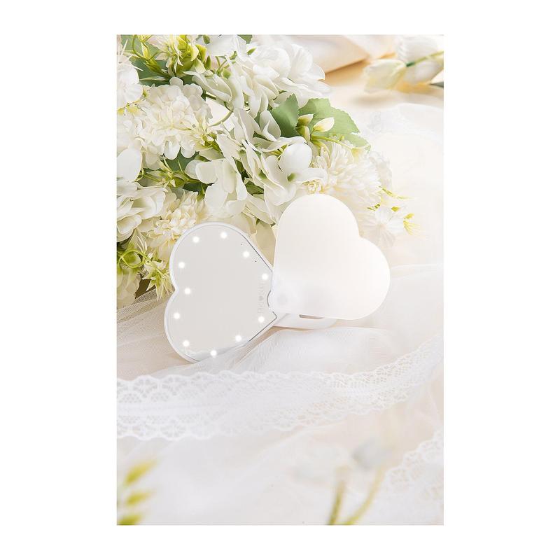GLAMCOR Riki Sweetheart Selfie Light And Touch Up Mirror in White