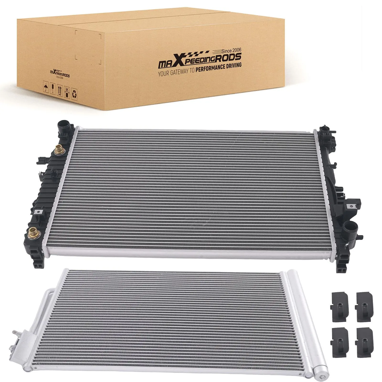 Aluminum Engine RadiatorAC Condenser compatible for Buick LaCrosse 2017-2019 13930549