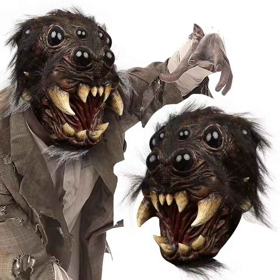 Horror Creepy Spider Mask Cosplay Scary Animal Spiders Big Eyes Tooth Open Mouth Latex Helmet Halloween Party Costume Props movie Horror Creepy Spider Mask Cosplay Scary Animal Spiders Big Eyes Tooth Open Mouth Latex Helmet Halloween Party Costume Props movie