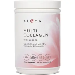 Multi Collagen Powder with Types I, II, III, V & X, Hydrolyzed Collagen Peptides Protein Supplement with MSM & GC, Unflavored, 40 Servings