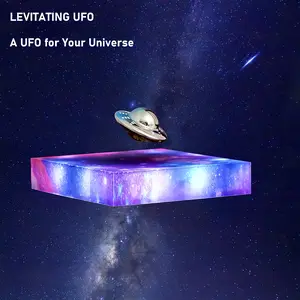 Magnetic Levitating Floating UFO Lamp Lights, Magnetic Levitation Decor Display UFO, Unique Toy Christmas Gift for Desk,Room,Office, Rotating Illuminated UFO,Birthday Gift, RGB Galaxy Base, Touch Control