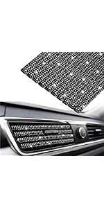 NETEPEM Bling Car Door Sill Protector 2PCS Car Door Edge Guard Rhinestones Door Threshold Protection 23.62x1.96 inch Anti-Scratch Strip Sticker Universal Bling Car Accessories(Black)