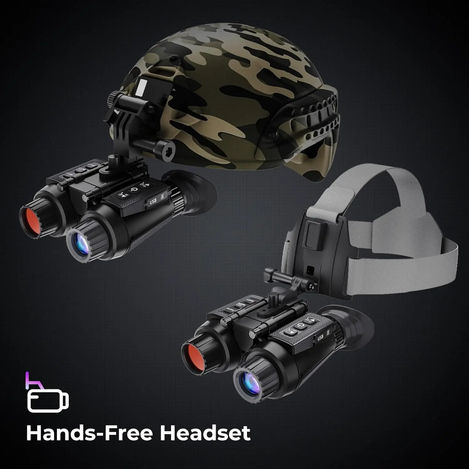 Night Vision Goggles, Night Vision Binoculars for Adults, 4K Head-Mounted Infrared NVG with 8X Digital Zoom for Hunting Camping Outdoor Surveillance Clear Vision at Night