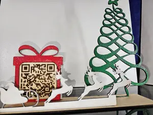 GOOGLE 3D Santa Tracker QR Code Laser Cut