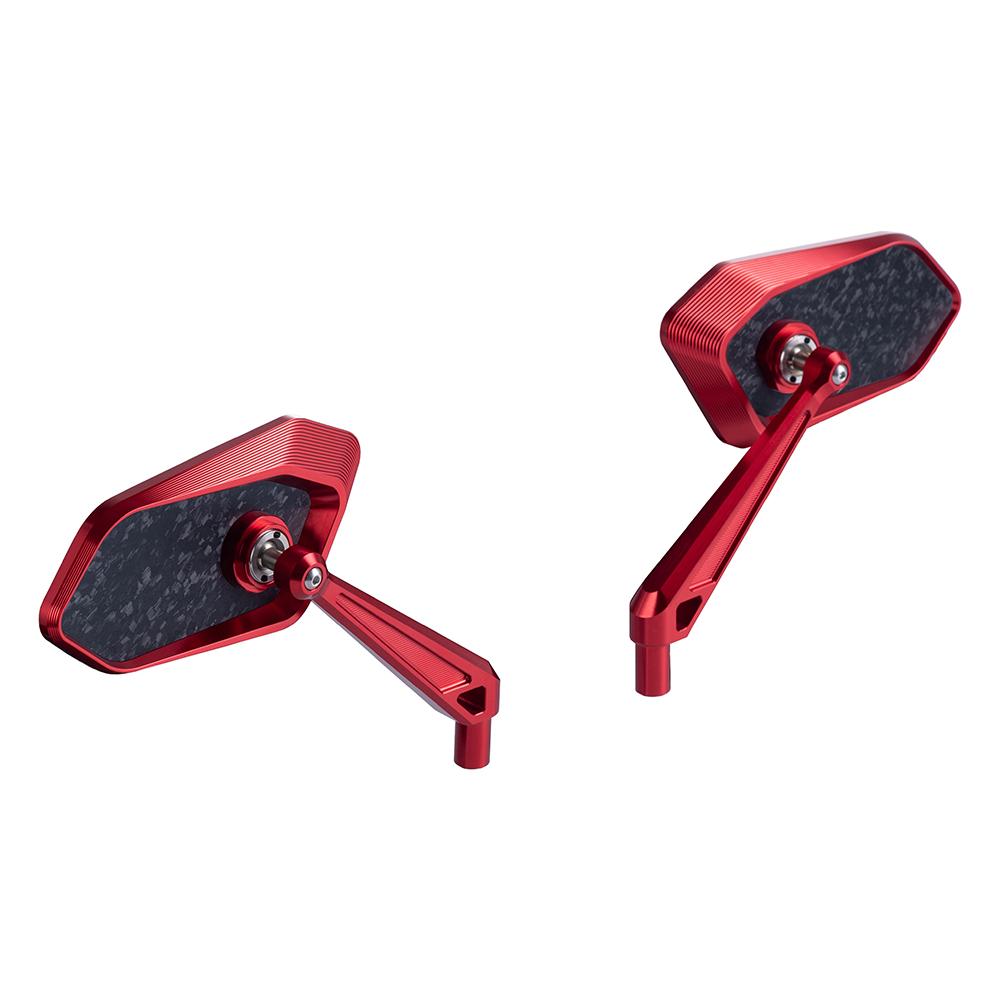 FireBlade Carbon Fiber Performance Motorcycle Side Mirrors - CNC Machined Forged Carbon-Billet Aluminum Motor Part, Easy Install Replacement with Aggressive Look & Improved Vision for Harley-Davidson, Indian, Larger View