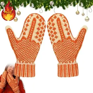 2026 NEW The Naughty List Mittens Cozy Knit with a Hidden Attitude,Hand Knitted Hidden Middle Finger Winter Warm Mittens Warm Retro