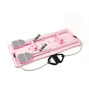 4-in-1 [Upgraded Materials] Multifunctional Foldable Pilates Body Shaper, Pilates Board, Portable Home Fitness Equipment, Core Trainer Abdominal Board with Resistance Band, Fitness Gift for Women Magnetic Exercise