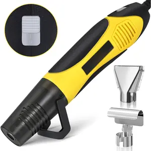 350W Heat  with 2 Nozzles, Dual Temp Heat  400?F-660?F, Fast Heat Hot Air  with Overload Protection for DIY Craft Embossing Shrink Wrapping (Yellow)