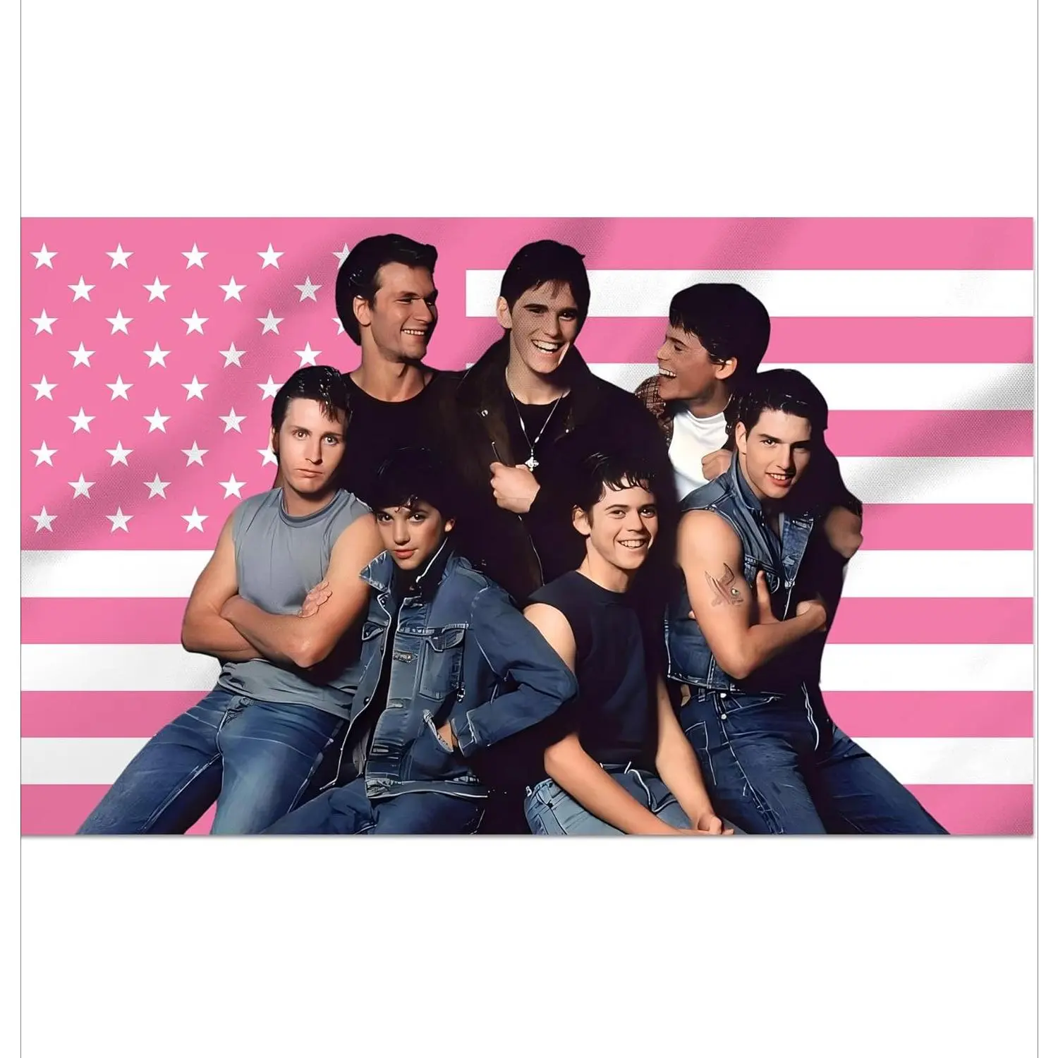 Tapestry Wall Banner, Soft Tone Art Figure Flag Print for Bedroom Indoor Room DecorCustom Aesthetic TapestryThe Outsiders Photo Print Polyester Tapestry - Smooth, Machine Wash Room Decor, Teen Room Decor Hanging Decoration Tapestries for Indoors, College