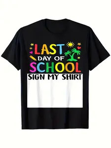 A Funny Gift for Educators And Pupils, This T-Shirt for The Final School Day Is Crafted from Soft, Heavyweight 180Gsm Fabric.It Has a Relaxed Fit, Round Neckline, And Short Sleeves, with Room for a Name.Unisex Design in Black for 2026