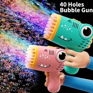 40 Hole Dinosaur Bubble Gun Toy, DIY Dinosaur Shape, Unique Dino Shape, Kids Handheld Bubble Machine, Handheld Bubble Maker, Outdoor Beach Sand Fun Accessory, Parent-Child Interactivetoy, Festive Gift Option