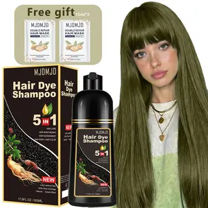 Muffled Cyan Hair Dye Shampoo 5-in-1 – Hair Color for Gray Coverage Men and Women, Herbal Ingredients Natural Shampoo Para Pintar el Cabello, Semi-Permanent Champu Para Canas, + 2 Free Hair Conditioner Packs