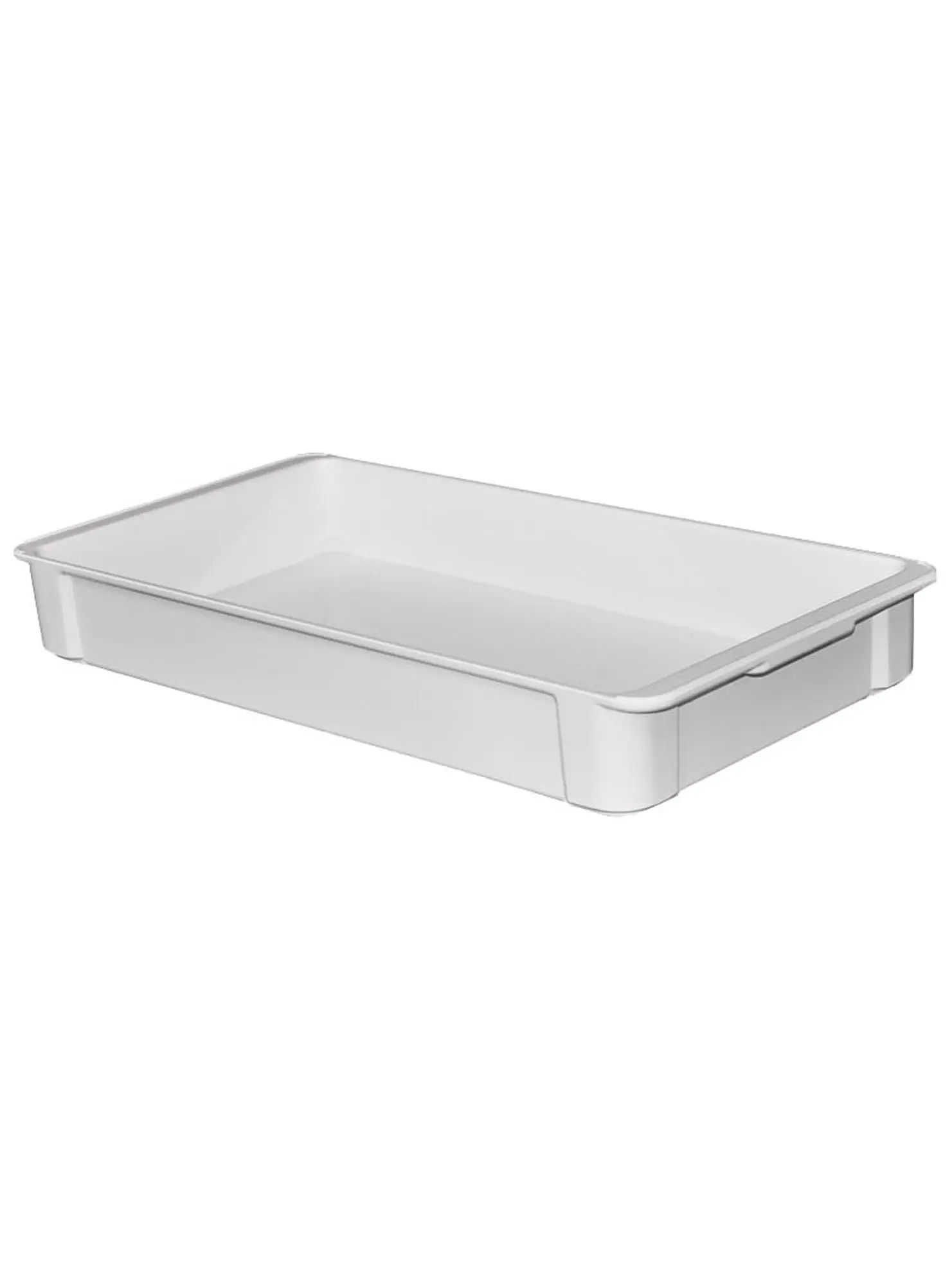 Toteline 8082085136 Durable Gray Fiberglass-Polyester Heavy-Duty Rectangle Stackable Storage Bins, Boxes - 22.37X12x3.12" in, 200 lb Capacity, 5 lbs, Portable, Weathertight Home Organizer for Kitchen Pantry, Clothes