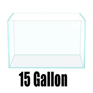 15 Gallon Rimless Aquarium Fish Tank , Ultra-Clear Nano Glass Rectangular Fish Tank L19.6＂×W13＂×H13.8＂ Thickness 6mm Glass Fish Tank outdoorfun