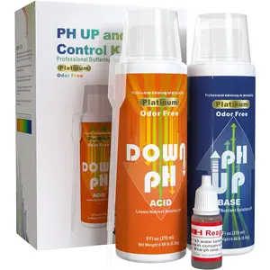 pH Up and Down Control Kit (9oz+9oz), Hydroponics pH Tester Calibration Adjuster Buffer Solution Combo for Soil Gardening  Pool A Balanced Nutrient