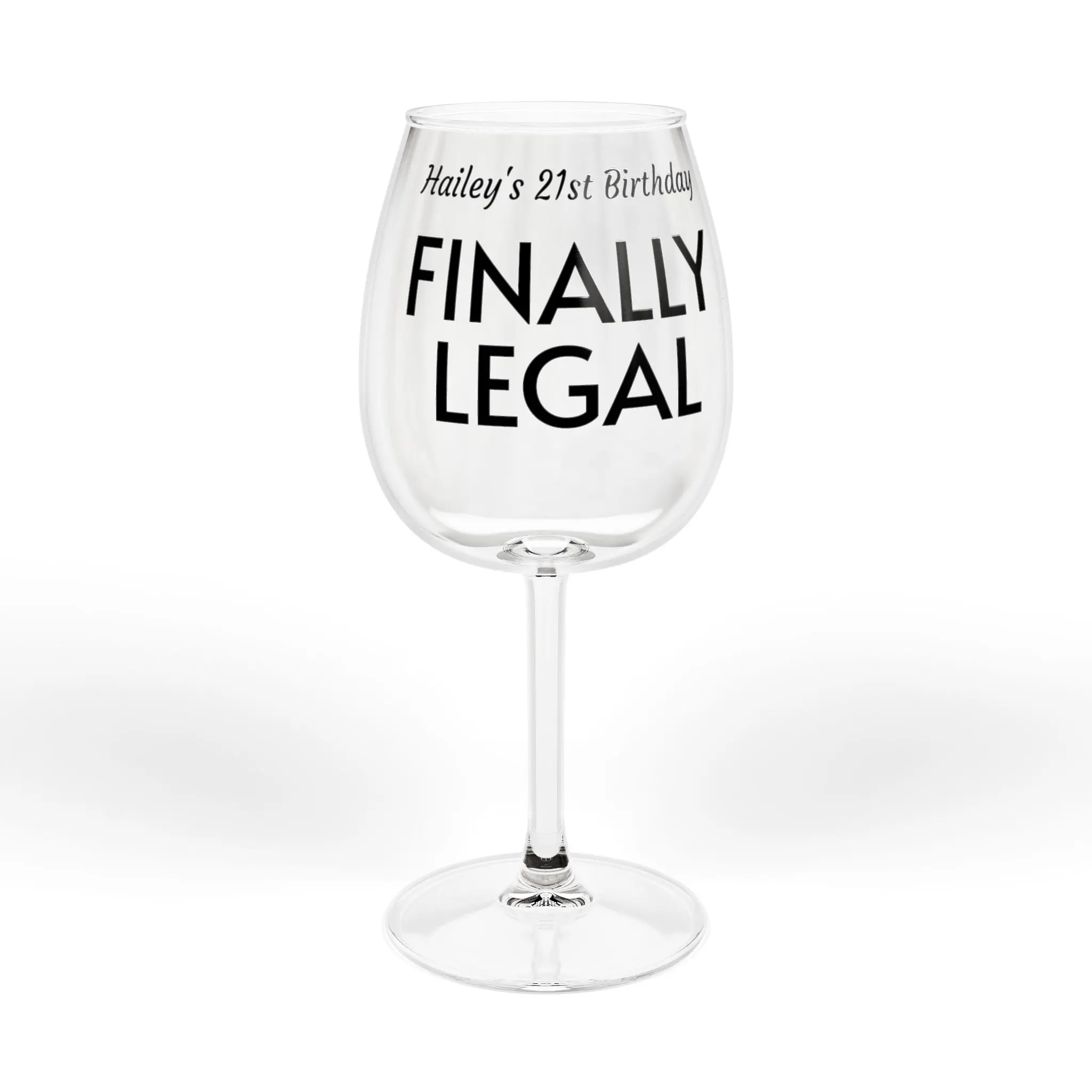 Finally Legal 21st Birthday Wine Glass - 12oz Celebration Favors