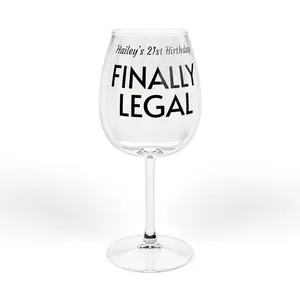 Finally Legal 21st Birthday Wine Glass - 12oz Celebration Favors